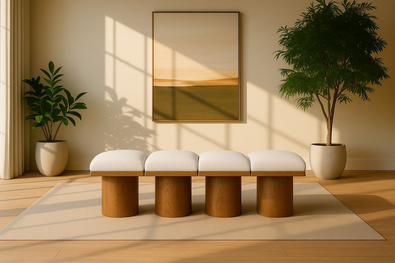 Pavilion - 4 Piece Modular Bench With Brown Base