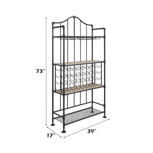 Edina - Wine Rack - Oak & Sandy Black