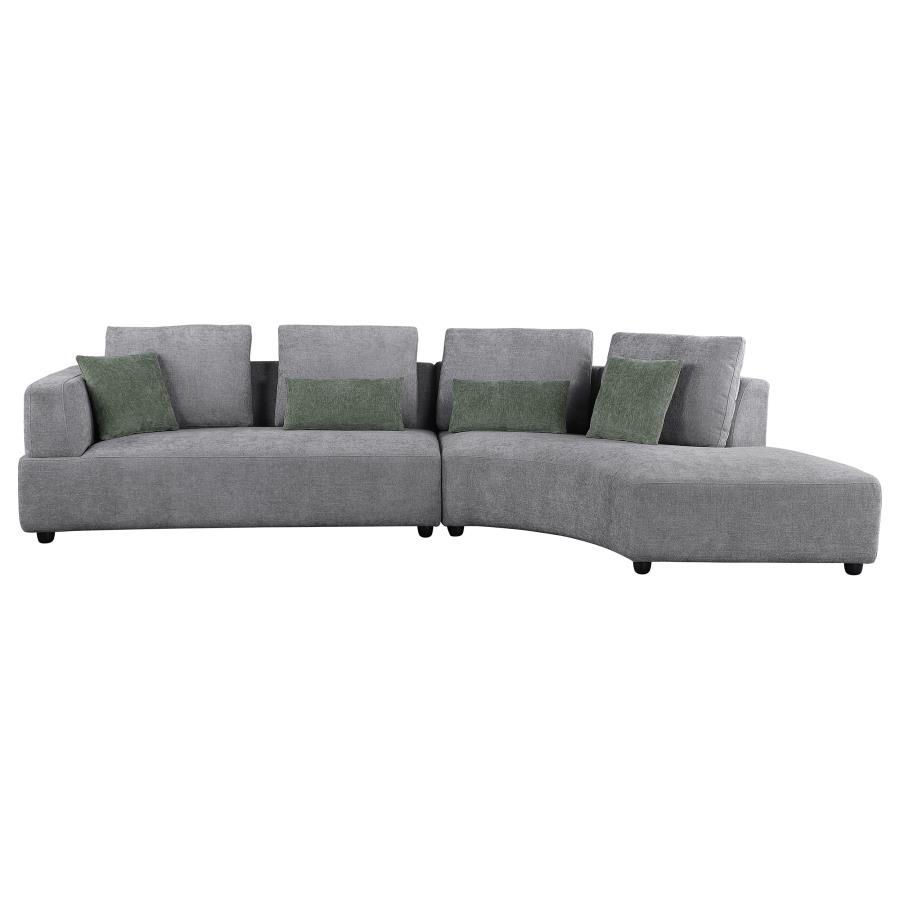 Toscano - 1Upholstered Sectional Sofa - Gray