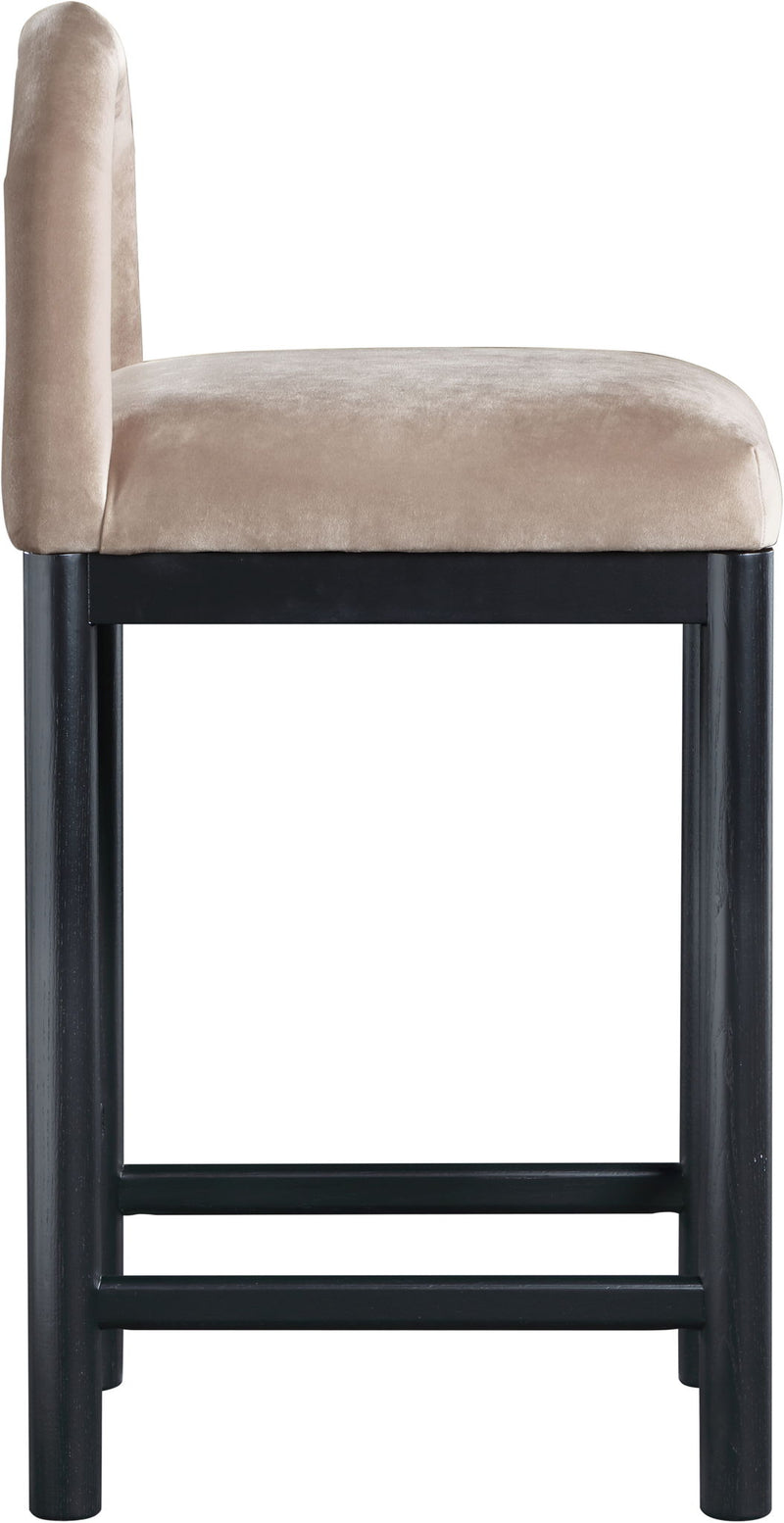 Conrad - Velvet Counter Stool With Black Legs