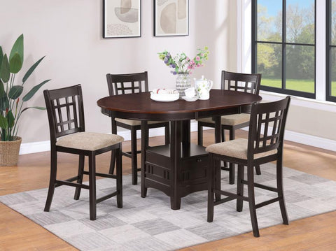 Dark Brown / 5 Pc. Table, 4 Stools