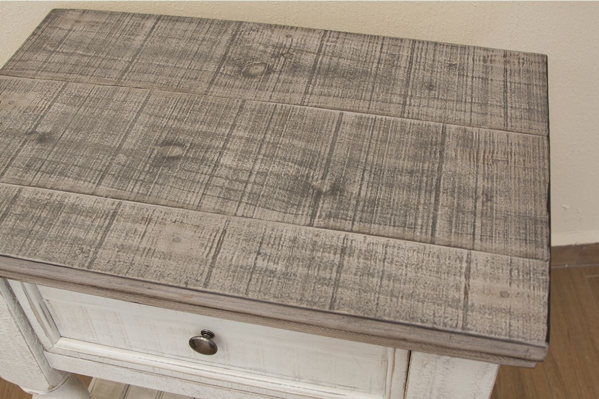 Stone - Dresser With 6 Drawers - Antiqued Ivory / Weathered Gray