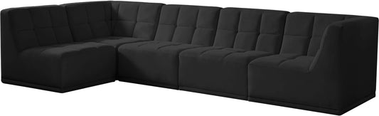 Relax - Modular Sectional 5 Piece - Black - Fabric