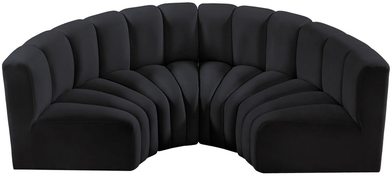 Arc - Velvet 4 Piece U-Shaped Modular Sofa