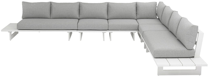 Maldives - 6 Piece Water Resistant Outdoor Patio Modular Sectional With White Base