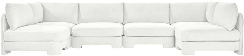 Hammond - Velvet Performance Fabric Upholstered 6 Piece U-Shaped Armless Sectional