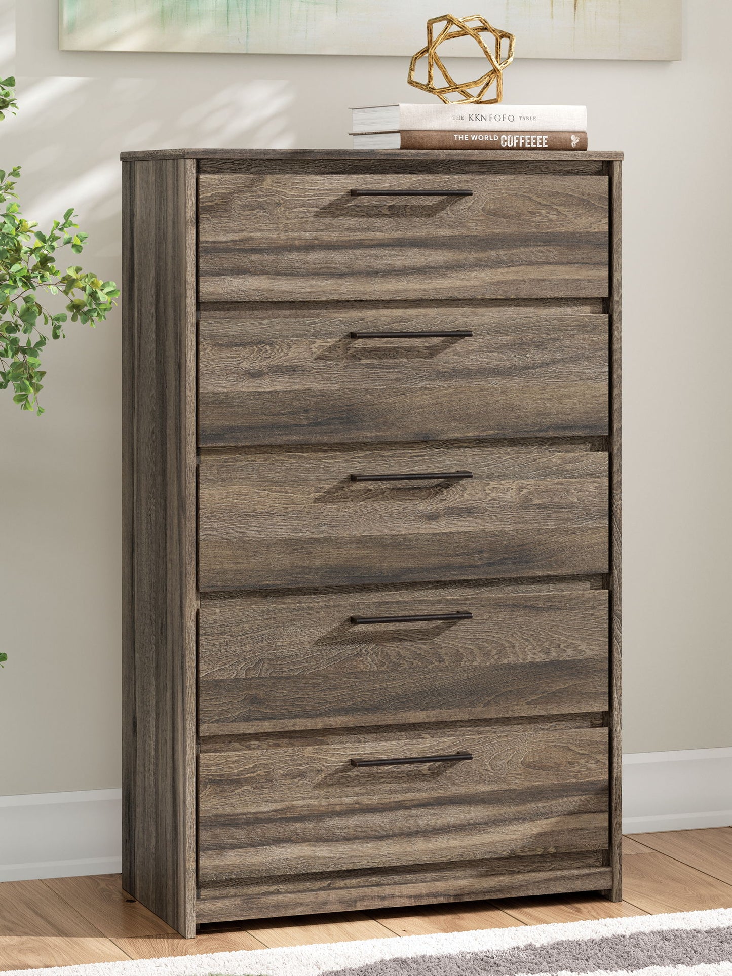 Elbrim - Brown - Five Drawer Chest