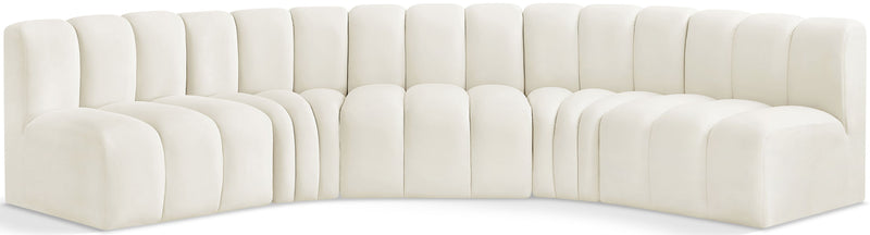 Arc - Velvet 5 Piece U-Shaped Modular Sofa