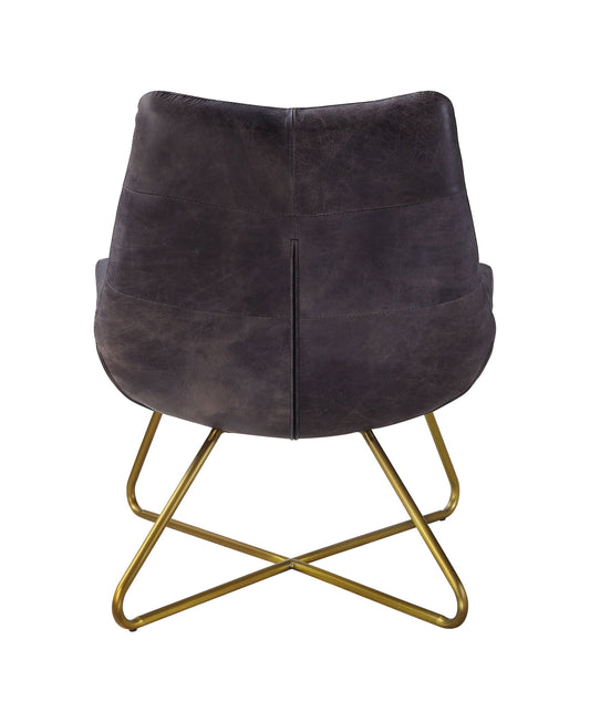 Dhalsim - Accent Chair - Antique Ebony Top Grain Leather