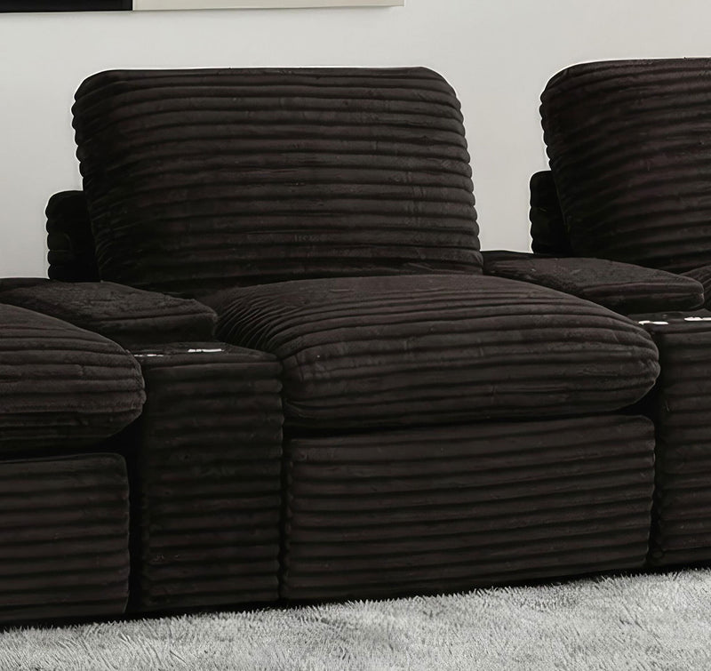 Collins Modular Power Armless Recliner Chocolate Brown