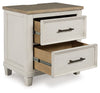 Shaybrock - Two Drawer Night Stand - Antique White / Brown
