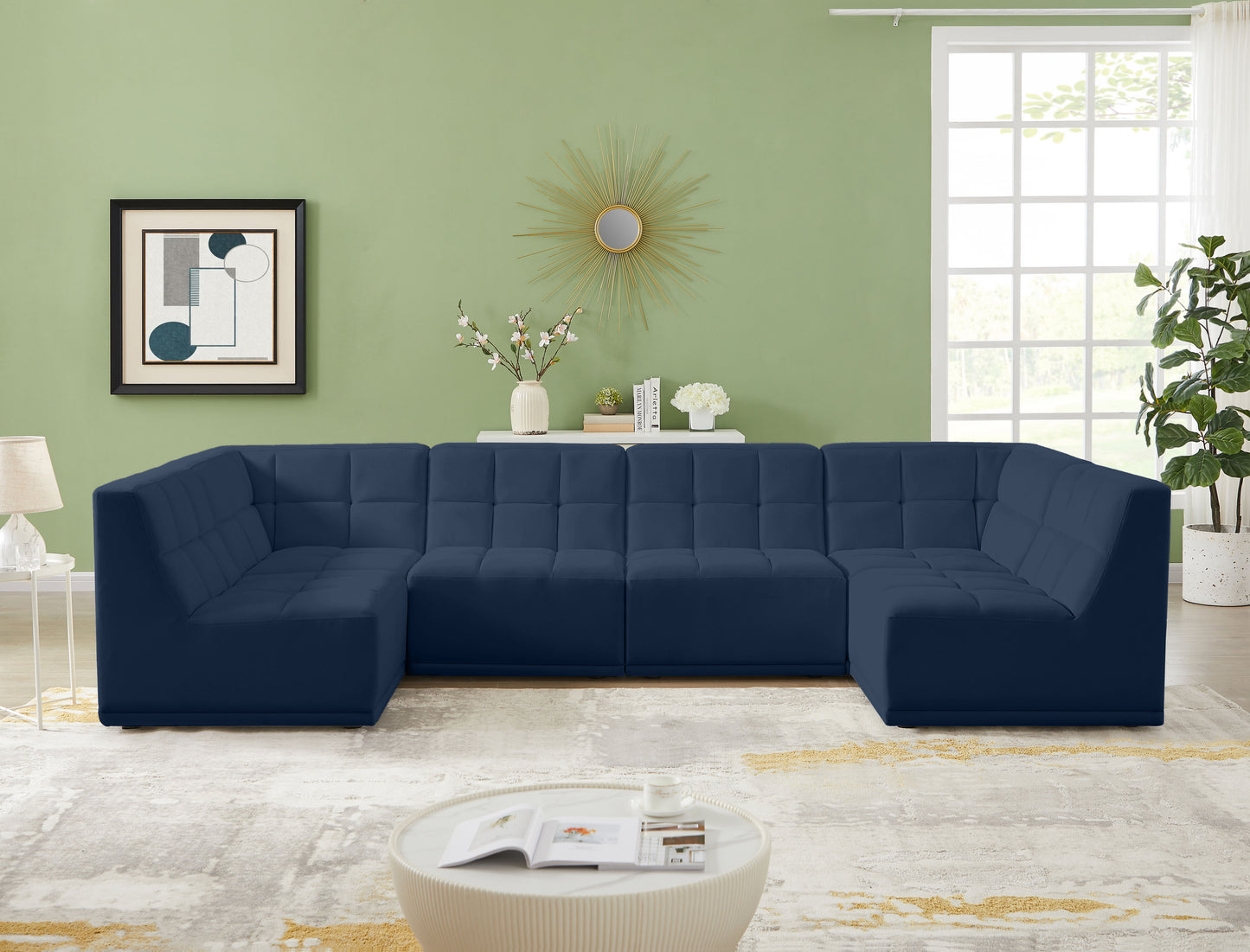 Relax - Modular Sectional 6 Piece - Navy