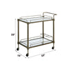 Aditya - Serving Cart - Mirrored & Antique Brass