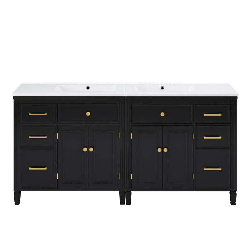 2 Piece Freestanding Bathroom Vanity Set With Sink Top, Reversible Dual Layout