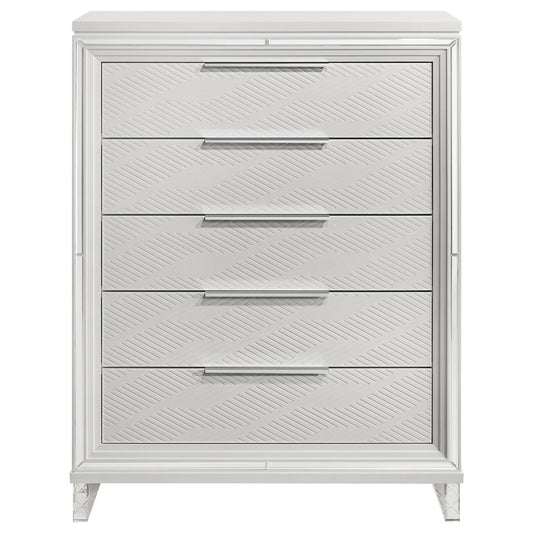 Marmore - 5-Drawer Bedroom Chest Of Drawers - White