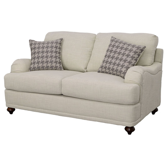 Glenn - Upholstered English Arm Loveseat - Light Gray