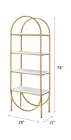 Lightmane - Bookshelf - White High Gloss & Gold