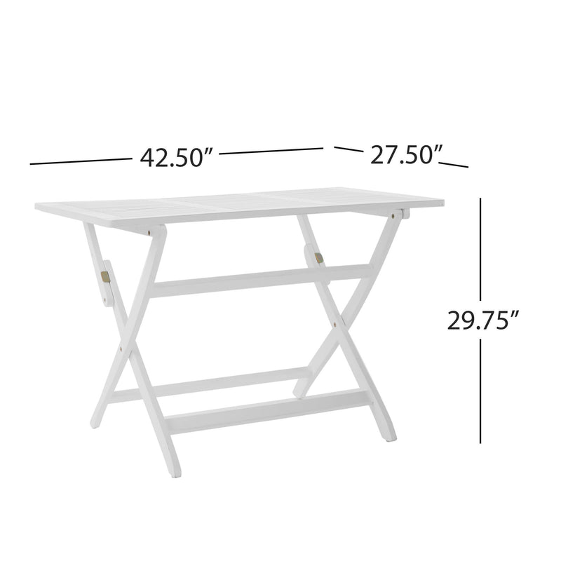 Blissique - Outdoor Foldable Wood Dining Table With Slat Design