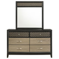 Valencia - 6-Drawer Dresser With Mirror - Black