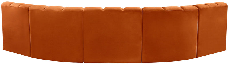 Arc - Velvet 5 Piece U-Shaped Modular Sofa