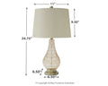 Latoya - Beige - Glass Table Lamp