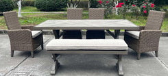 Laguna Heights - Rectangular Dining Table With Umbrella Option - Beige