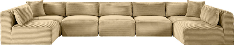 Shaggy - 7 Piece Modular U-Shaped Armless Sectional