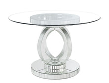Ornat - Dining Table - Clear Glass, Mirrored & Faux Diamonds - 30"