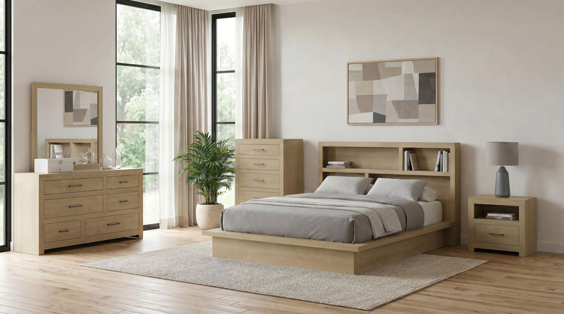 Hendricks 5-piece Eastern King Bedroom Set Light Oak