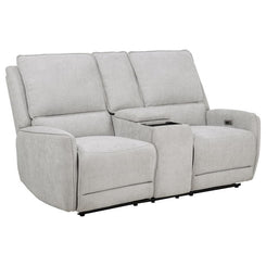 Sylmar - Chenille Upholstered Power Reclining Loveseat - Dove Gray