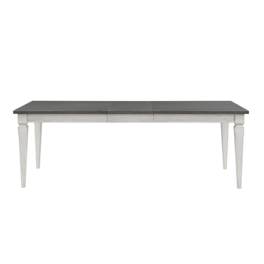 Katia - Dining Table With Leaf - Rustic Gray & Weathered White