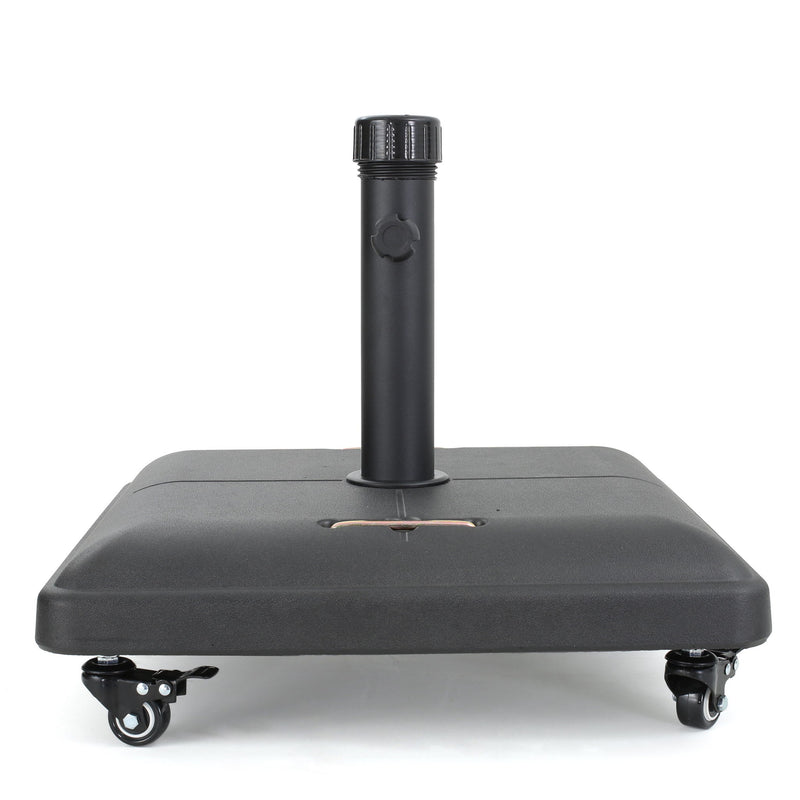 Wheelie - Stylish Square Umbrella Base With Stainless Steel Pole Handle