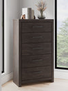 Prendonea - Five Drawer Chest - Charcoal