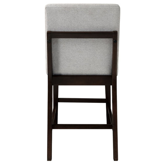 Edwyn - Counter Height Chair (Set of 2) - Gray Linen & Espresso Finish