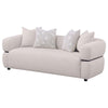 Jeanette - 84" Fabric Upholstered Round Arm Sofa - Beige