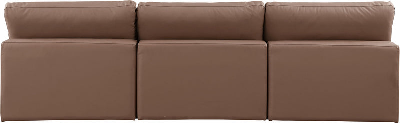 Comfy - Faux Leather Modular Armless Sofa 3 Seats