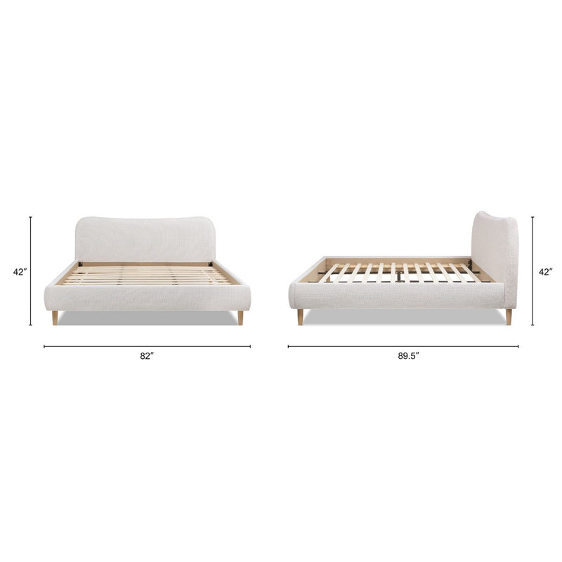 Roman - Curved Headboard Upholstered Platform Bed