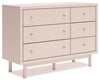 Wistenpine - Six Drawer Dresser - Blush