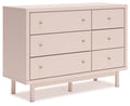 Wistenpine - Blush - Six Drawer Dresser