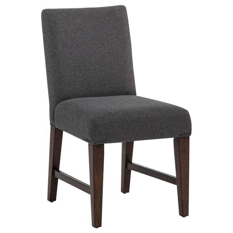 Naser Parsons Dining Side Chair Grey and Dark Walnut (Set of 2)