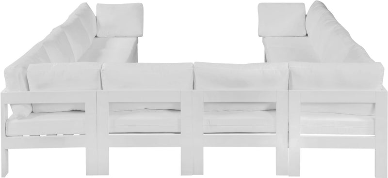 Nizuc - Outdoor Patio 10 Piece Modular Sectional With White Frame