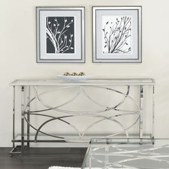 Kalan - Sofa Table - Glass & Silver