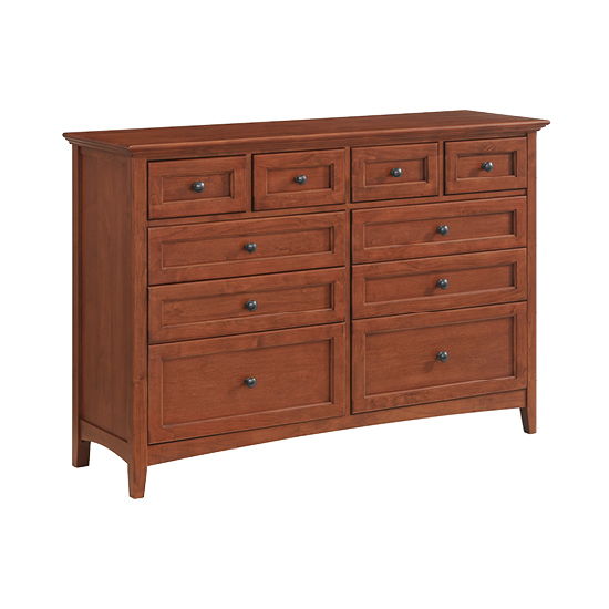 McKenzie - 10-Drawer Dresser - Glazed Antique Cherry