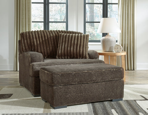 Dark Brown / 2 Pc. Chair And A Half, Ottoman