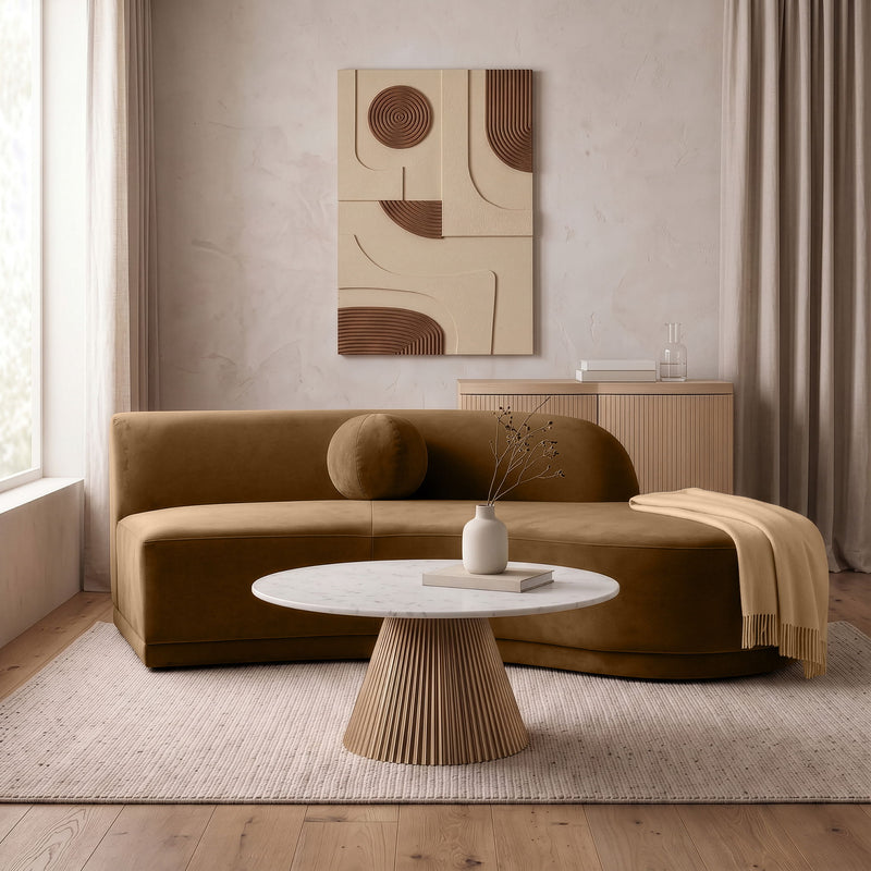 Avra - 86" Velvet Performance Fabric Upholstered Sofa