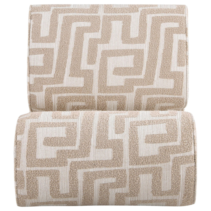 Eimer Geometric Jacquard Accent Chair Camel