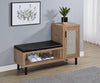 Teller - 1-Door Entryway Shoe Storage Bench - Natural Oak
