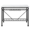 Mera - Kitchen Island - White Marble Top & Gray