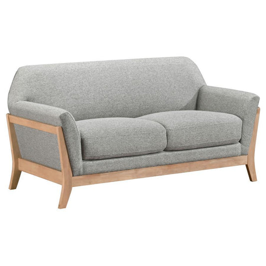 Vaughn - Fabric Upholstered Flared Arm Loveseat - Gray