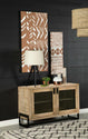 April - 2-Door Accent Cabinet - White Washed And Black